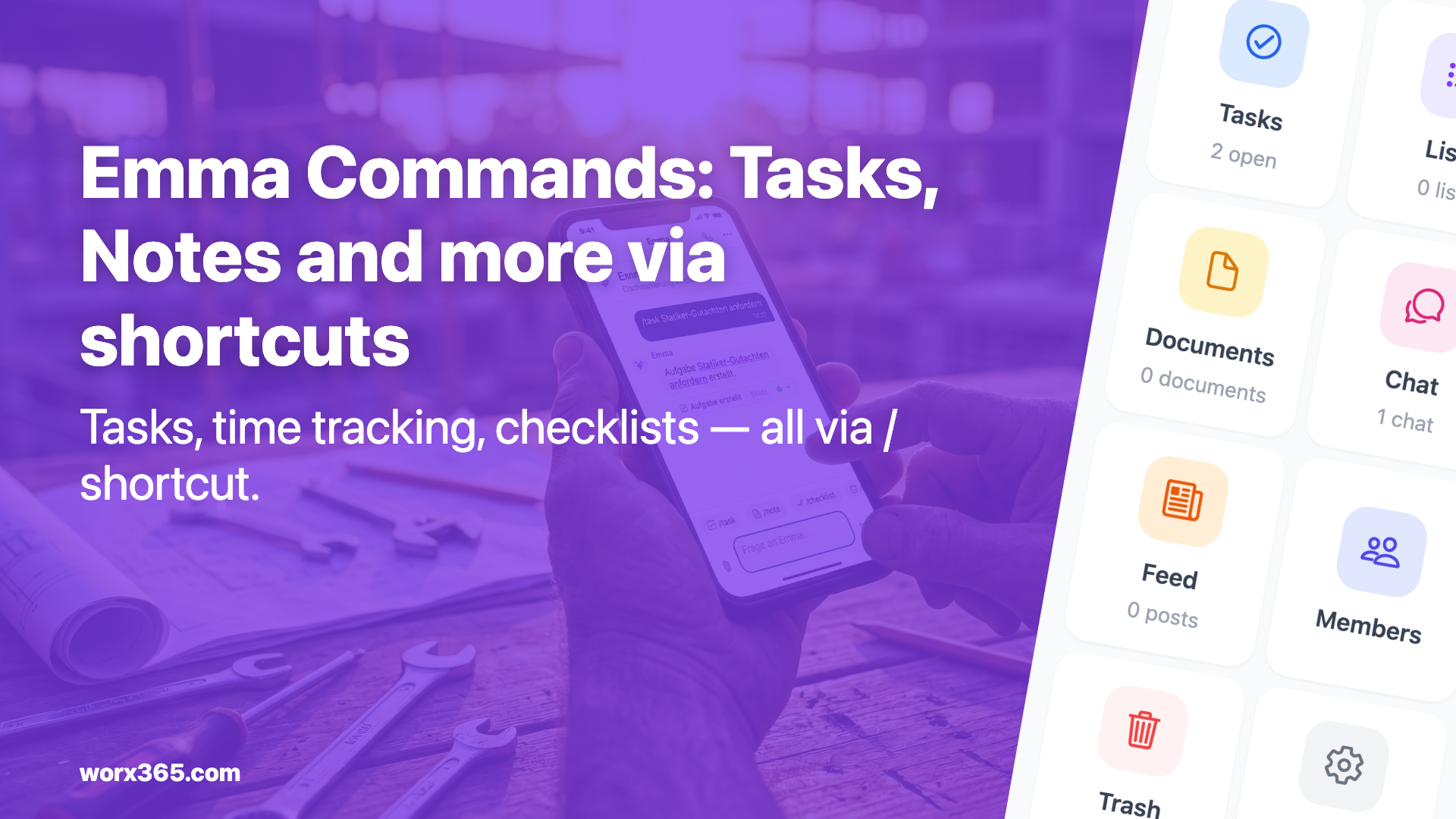 Emma Commands: Tasks, Notes and More with Slash Commands