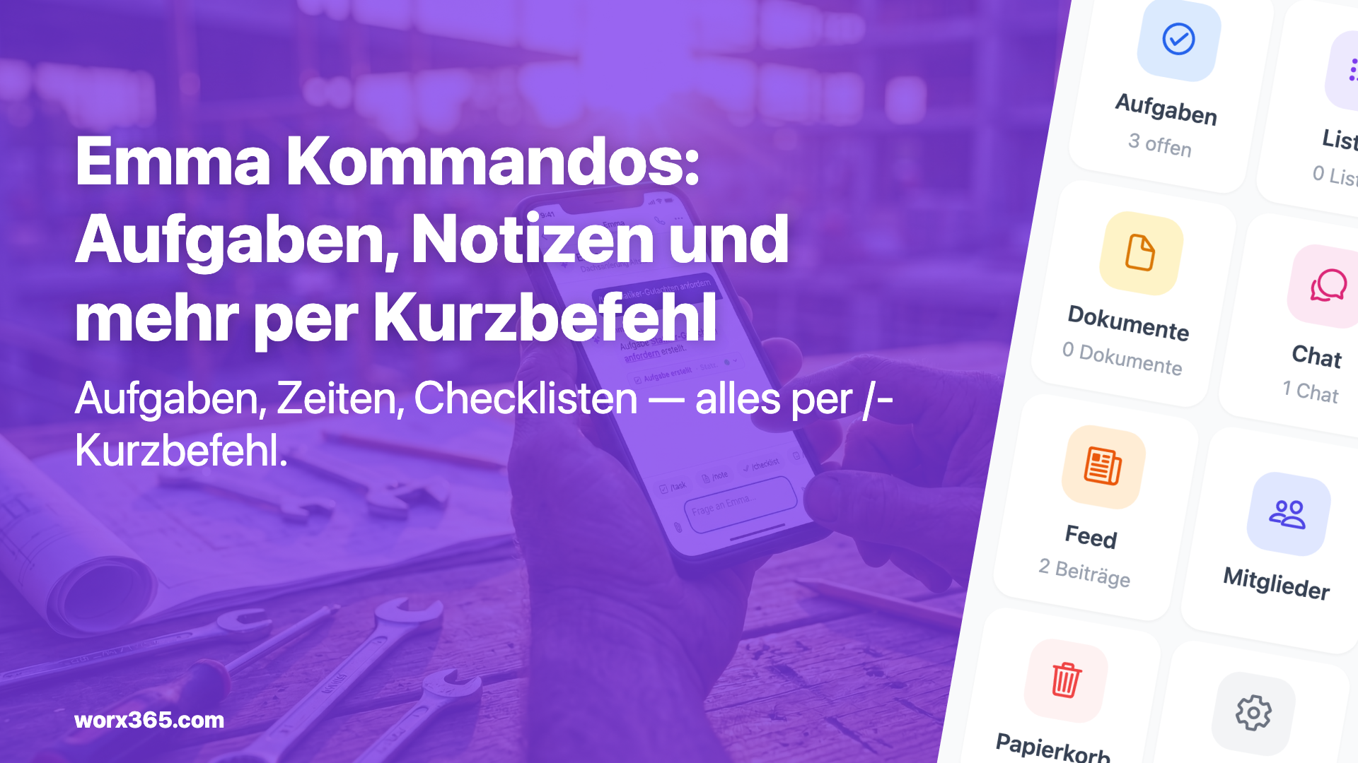 Emma Kommandos: Aufgaben, Notizen und mehr per Kurzbefehl