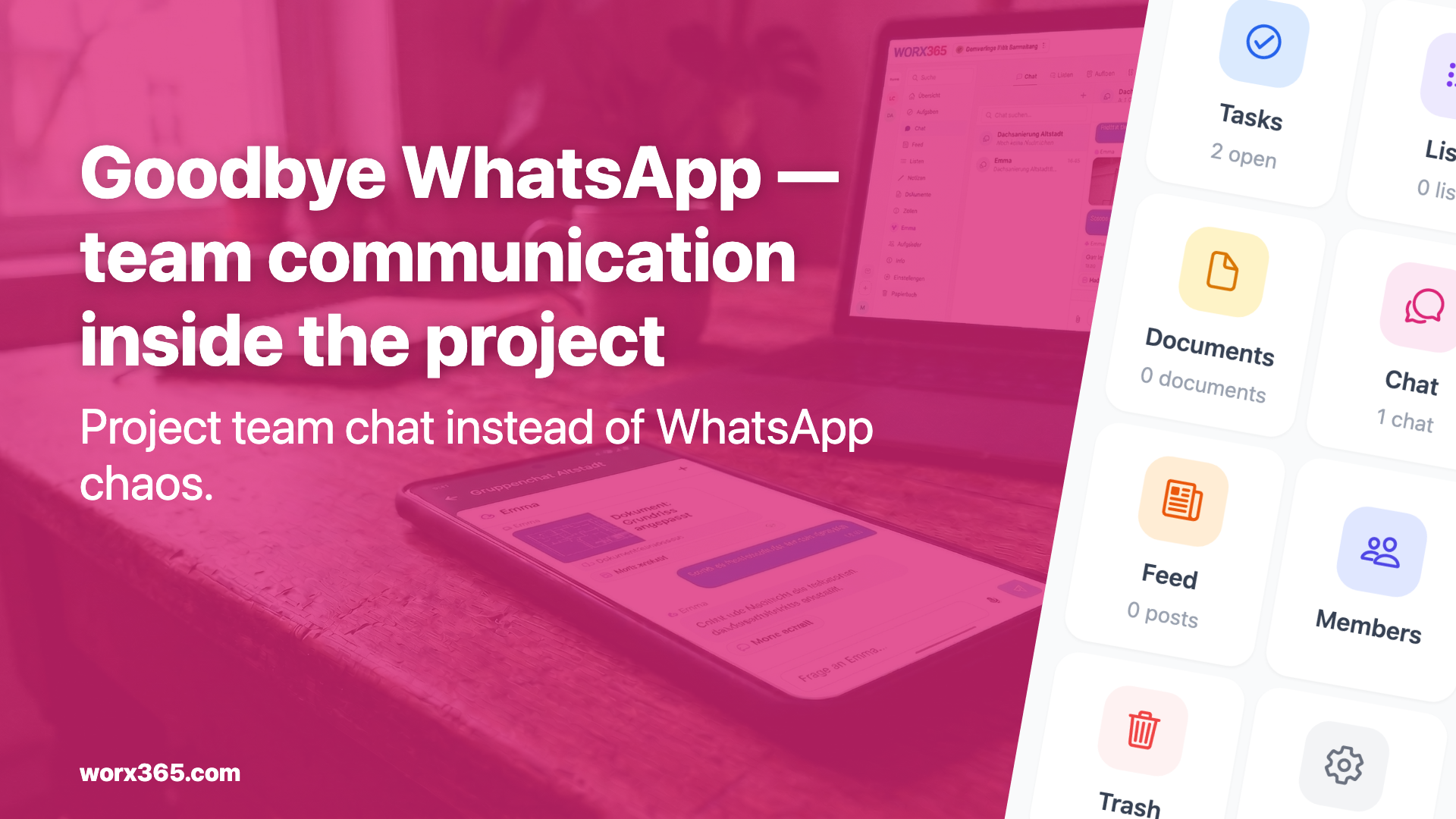 WhatsApp Alternative for Construction Teams — GDPR-Compliant Chat